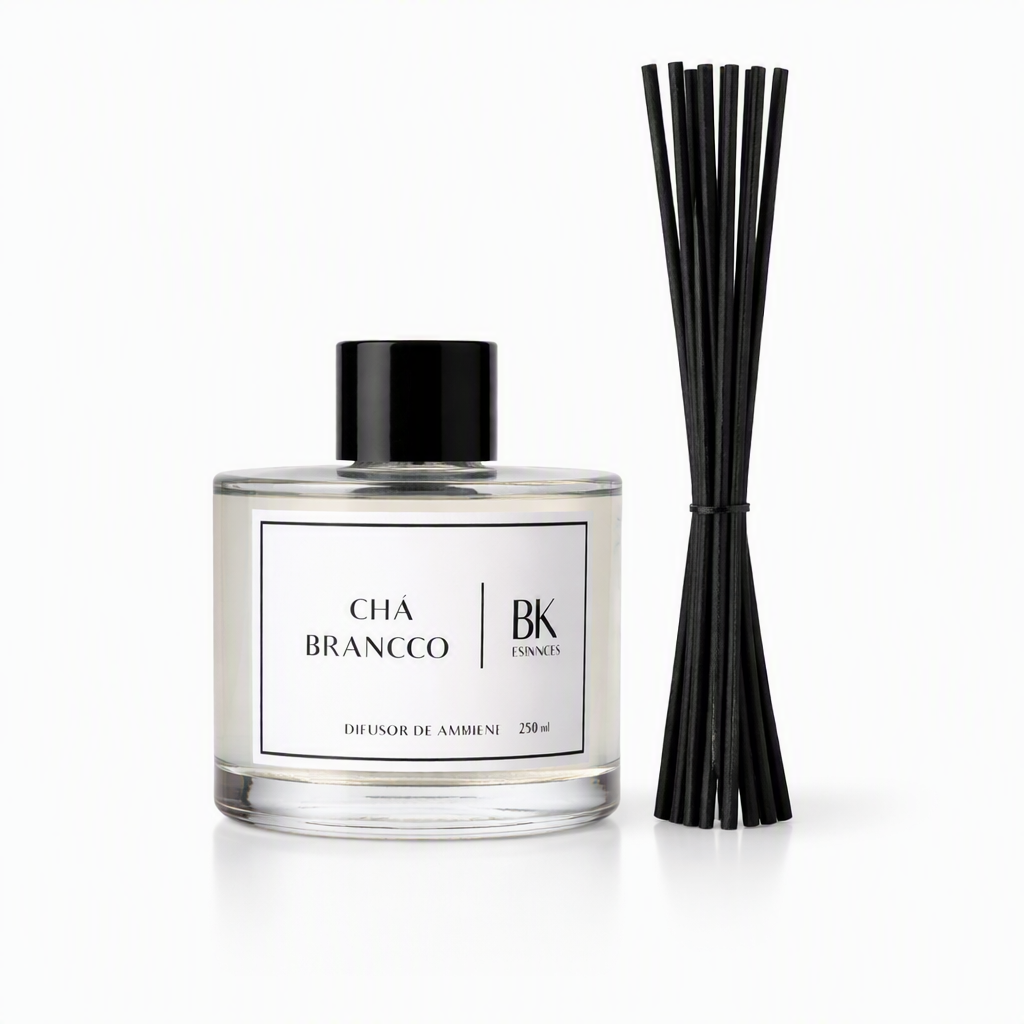 Kit Lavabo BK Essences Chá Branco (Difusor + Sab. Líq. + Base espelhada)